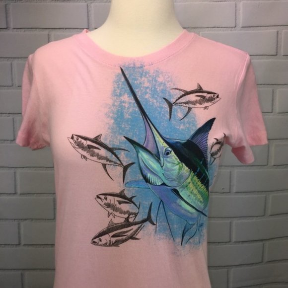 Guy Harvey Marlin Yellowfin Front-Print Junior S - Picture 2 of 6